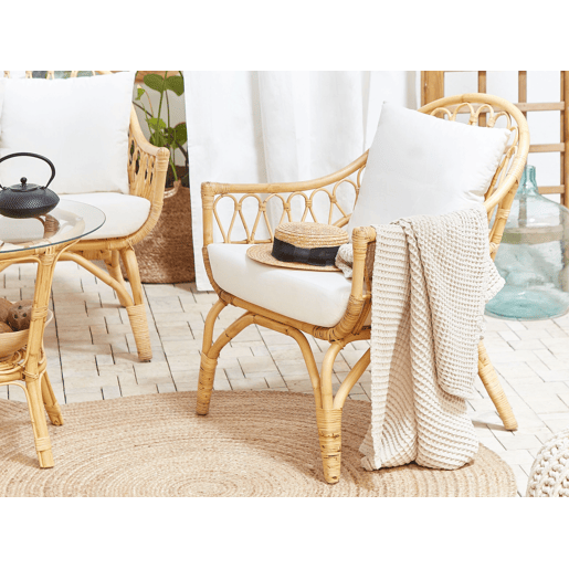 Conjunto de jardim com mesa 4 lugares SIBARI Rattan Natural