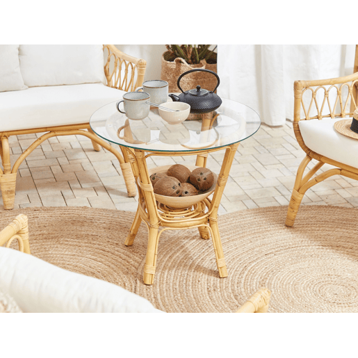 Conjunto de jardim com mesa 4 lugares SIBARI Rattan Natural