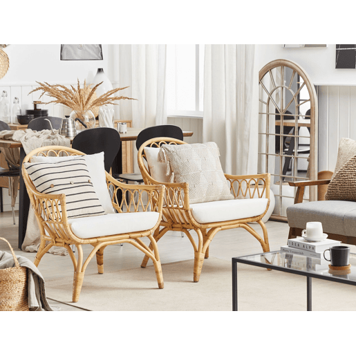 Conjunto de jardim com mesa 4 lugares SIBARI Rattan Natural