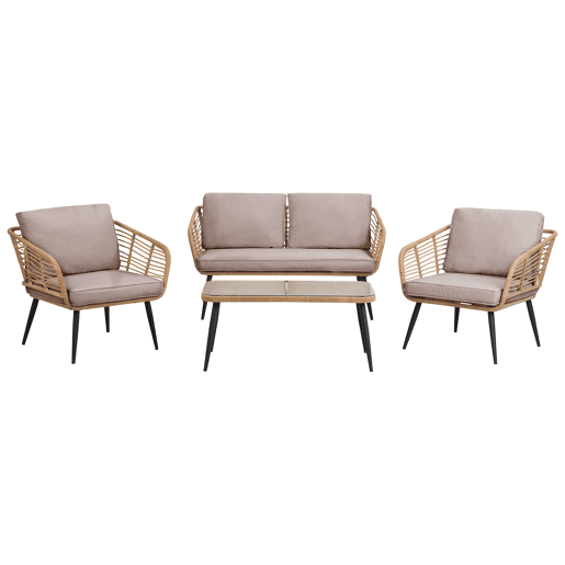 Beliani Conjunto lounge Ratan sintético CORINTH II