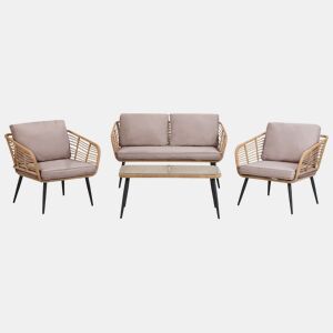 Beliani Conjunto lounge Ratan sintético CORINTH II