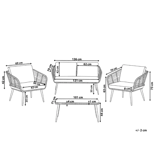Beliani Conjunto lounge Ratan sintético CORINTH II