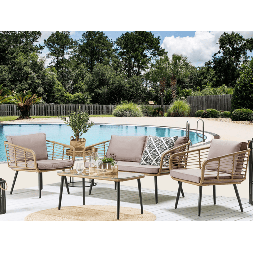 Beliani Conjunto lounge Ratan sintético CORINTH II