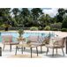 Beliani Conjunto de jardín Ratán sintético CORINTH II Beliani Conjunto de jardín Ratán sintético CORINTH II Gris Claro