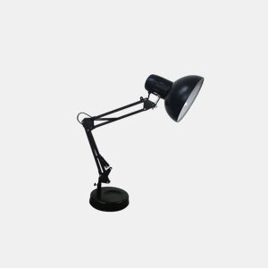 candeeiro flexográfico de metal preto série rutilo 39cm
