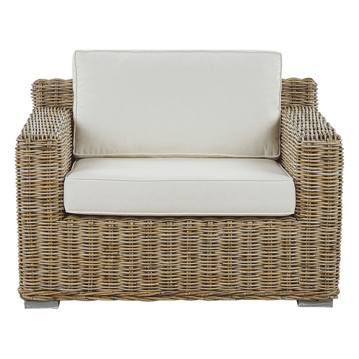 Conjunto de sofás de jardim 4 lugares ARDEA Rattan Castanho claro