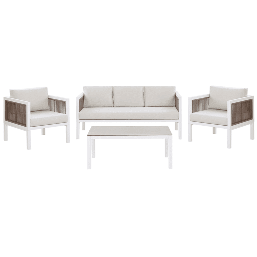 Conjunto de jardim com mesa 5 lugares BORELLO Metal Branco