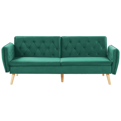 Sofá-cama BARDU Veludo Verde escuro 2 lugares