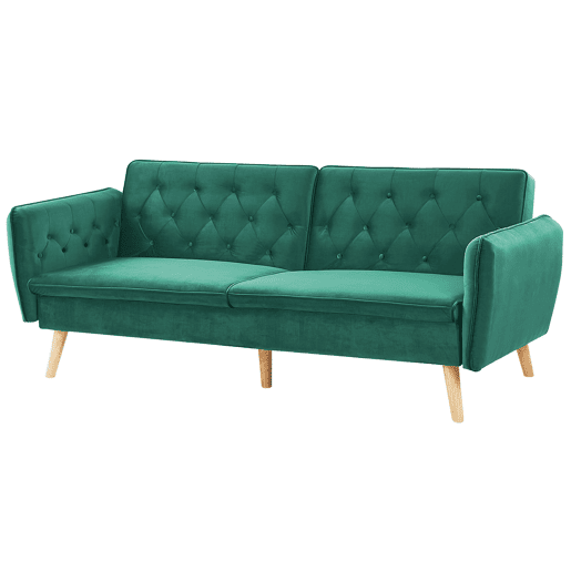 Sofá-cama BARDU Veludo Verde escuro 2 lugares