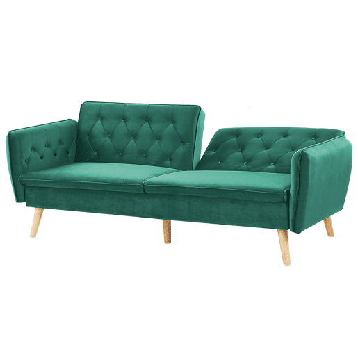 Sofá-cama BARDU Veludo Verde escuro 2 lugares