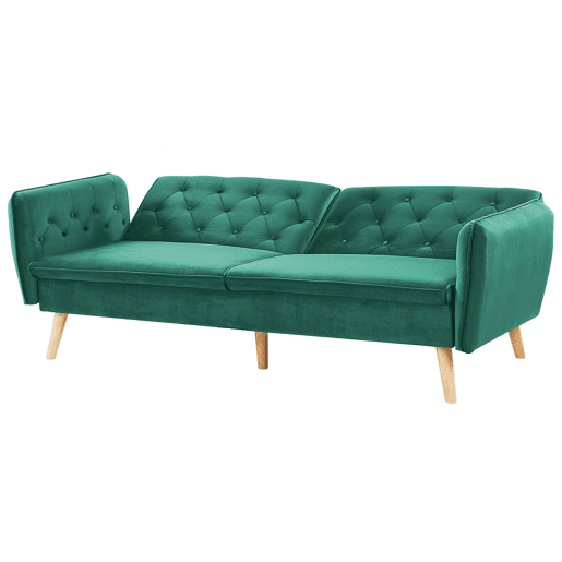 Sofá-cama BARDU Veludo Verde escuro 2 lugares