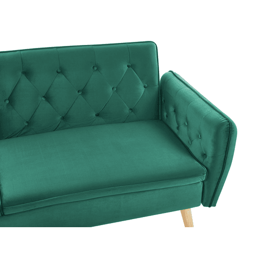 Sofá-cama BARDU Veludo Verde escuro 2 lugares