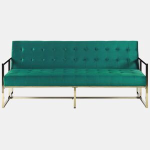 Sofá-cama MARSTAL Veludo Verde esmeralda 3 lugares