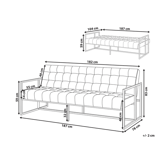 Sofá-cama MARSTAL Veludo Verde esmeralda 3 lugares