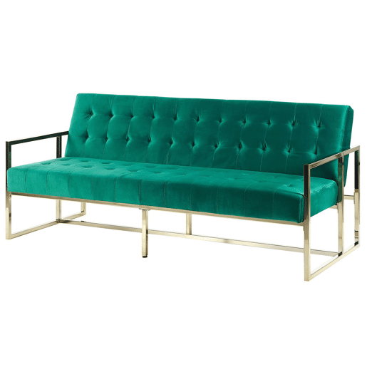 Sofá-cama MARSTAL Veludo Verde esmeralda 3 lugares