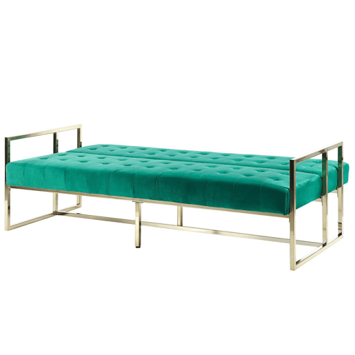 Sofá-cama MARSTAL Veludo Verde esmeralda 3 lugares