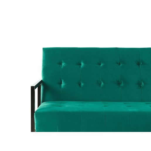 Sofá-cama MARSTAL Veludo Verde esmeralda 3 lugares