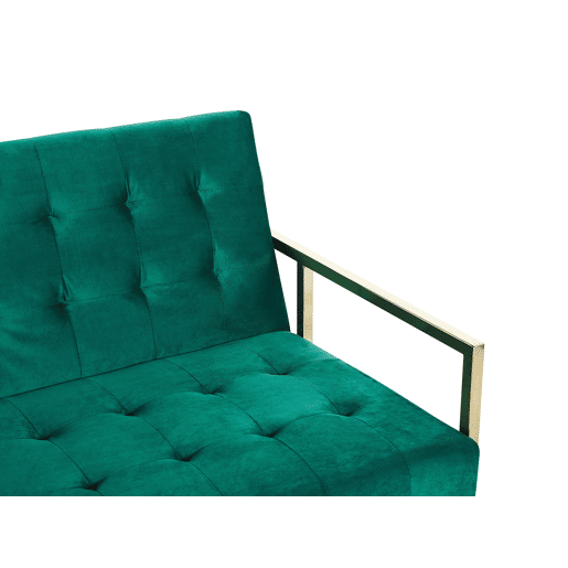 Sofá-cama MARSTAL Veludo Verde esmeralda 3 lugares