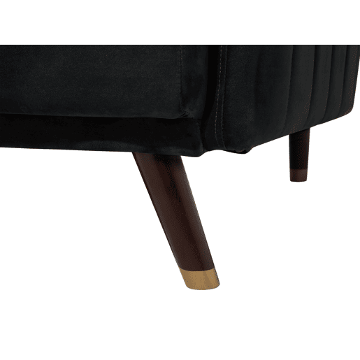 Sofá-cama SENJA Veludo Preto 3 lugares