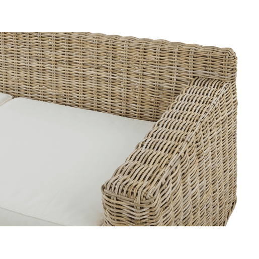 Sofá de jardim 2 lugares ARDEA Rattan Castanho claro