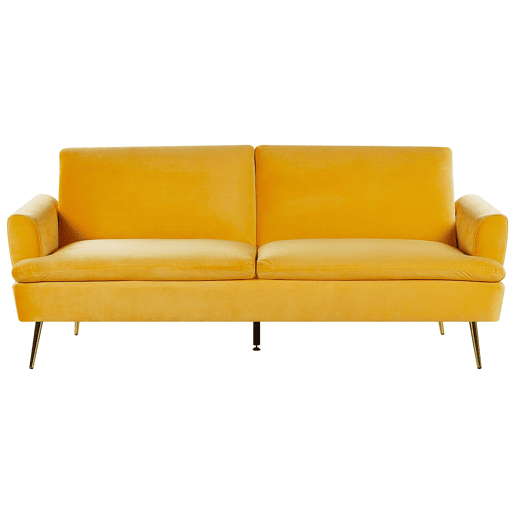 Sofá-cama VETTRE Veludo Amarelo 3 lugares