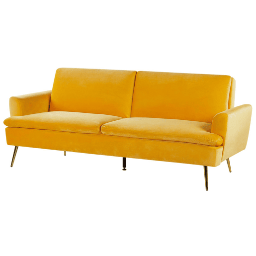 Sofá-cama VETTRE Veludo Amarelo 3 lugares