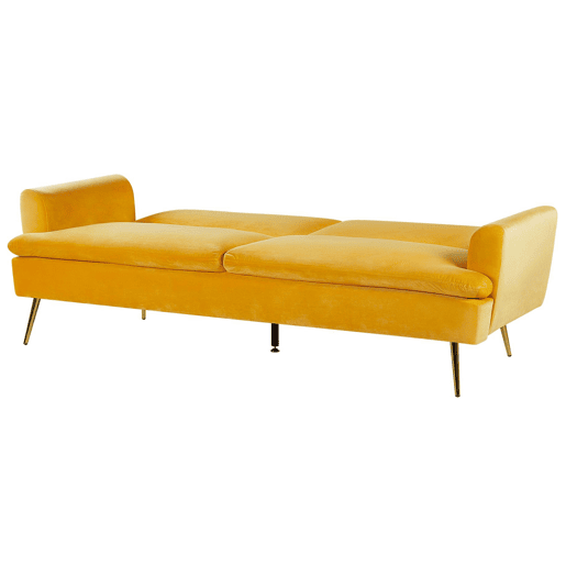 Sofá-cama VETTRE Veludo Amarelo 3 lugares