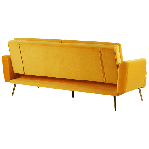 Sofá-cama VETTRE Veludo Amarelo 3 lugares