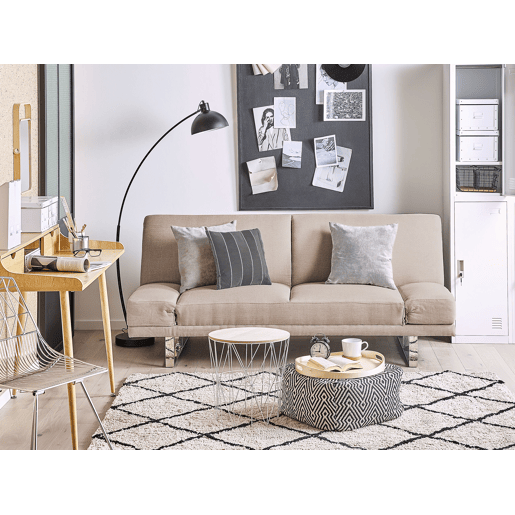 Sofá-cama YORK Tecido Creme 2 lugares