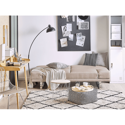 Sofá-cama YORK Tecido Creme 2 lugares