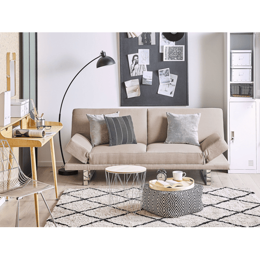 Sofá-cama YORK Tecido Creme 2 lugares