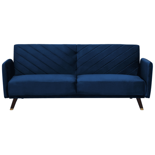 Sofá-cama SENJA Veludo Azul marinho 3 lugares