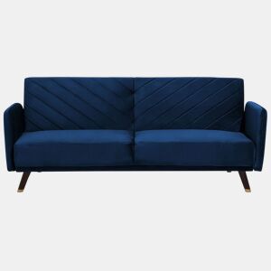 Sofá-cama SENJA Veludo Azul marinho 3 lugares
