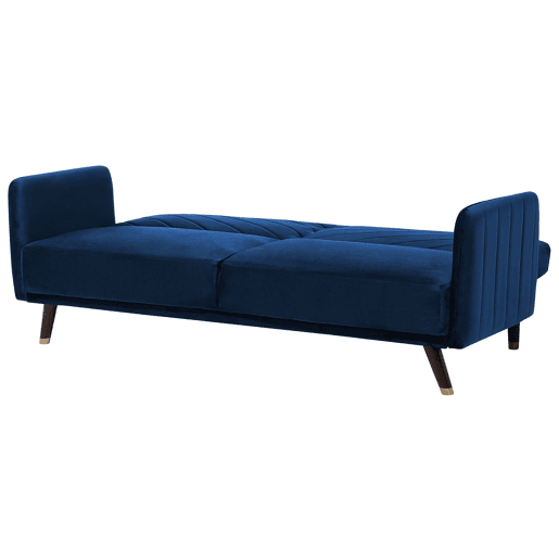 Sofá-cama SENJA Veludo Azul marinho 3 lugares