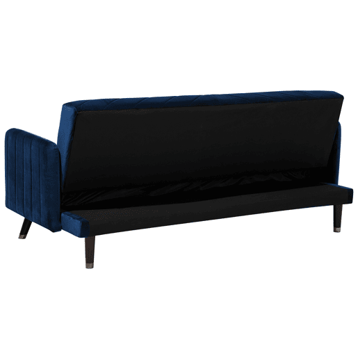 Sofá-cama SENJA Veludo Azul marinho 3 lugares