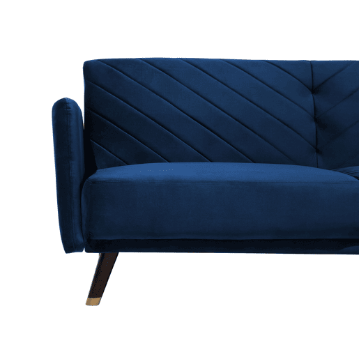 Sofá-cama SENJA Veludo Azul marinho 3 lugares