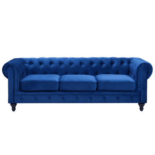 Sofá CHESTERFIELD Veludo Azul marinho 3 lugares