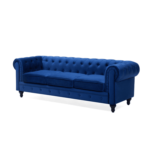 Sofá CHESTERFIELD Veludo Azul marinho 3 lugares