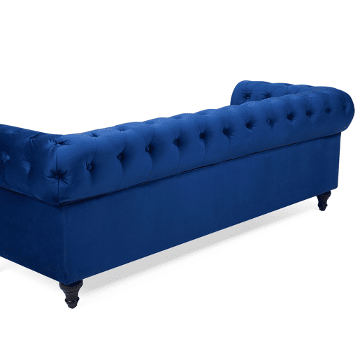 Sofá CHESTERFIELD Veludo Azul marinho 3 lugares