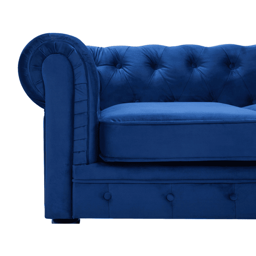 Sofá CHESTERFIELD Veludo Azul marinho 3 lugares