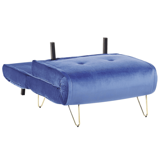 Sofá-cama individual VESTFOLD Veludo Azul marinho