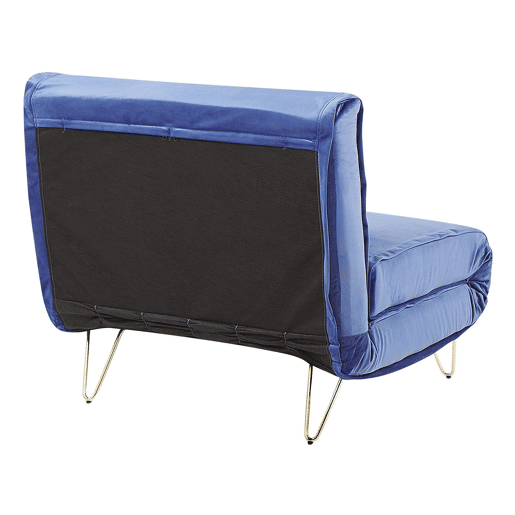 Sofá-cama individual VESTFOLD Veludo Azul marinho