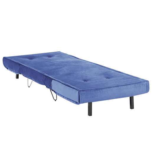 Sofá-cama individual VESTFOLD Veludo Azul marinho