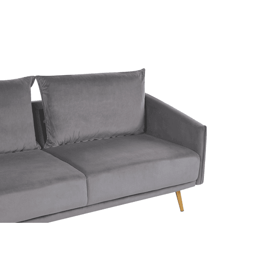 Sofá MAURA Veludo Cinzento 3 lugares