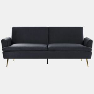 Sofá-cama VETTRE Veludo Preto 3 lugares