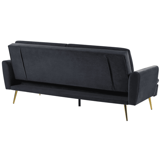 Sofá-cama VETTRE Veludo Preto 3 lugares