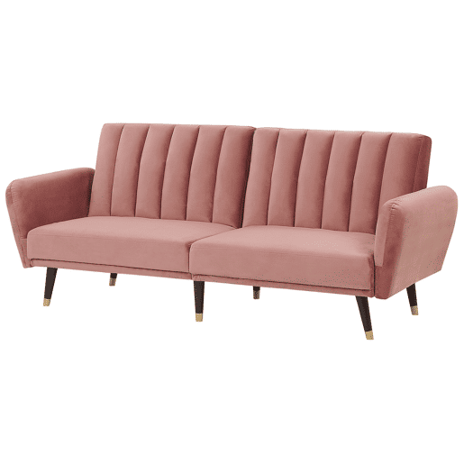 Sofá-cama VIMMERBY Veludo Rosa 3 lugares
