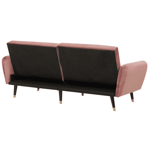 Sofá-cama VIMMERBY Veludo Rosa 3 lugares