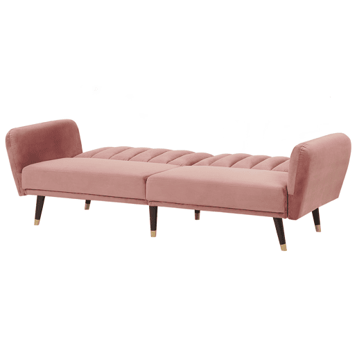 Sofá-cama VIMMERBY Veludo Rosa 3 lugares