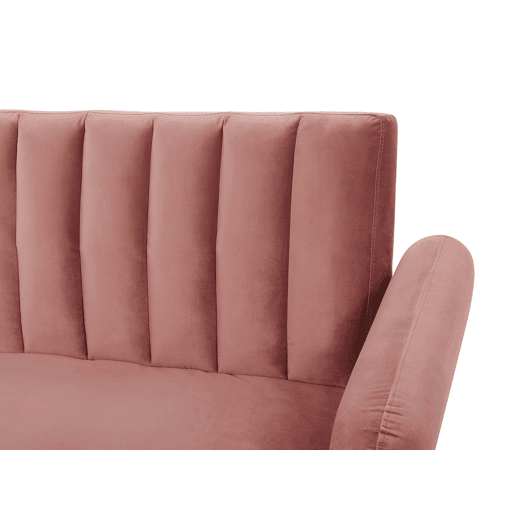 Sofá-cama VIMMERBY Veludo Rosa 3 lugares